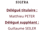 SIGFRA Délégué titulaire :  Matthieu PETER Délégué suppléant :  Guillaume SEILER